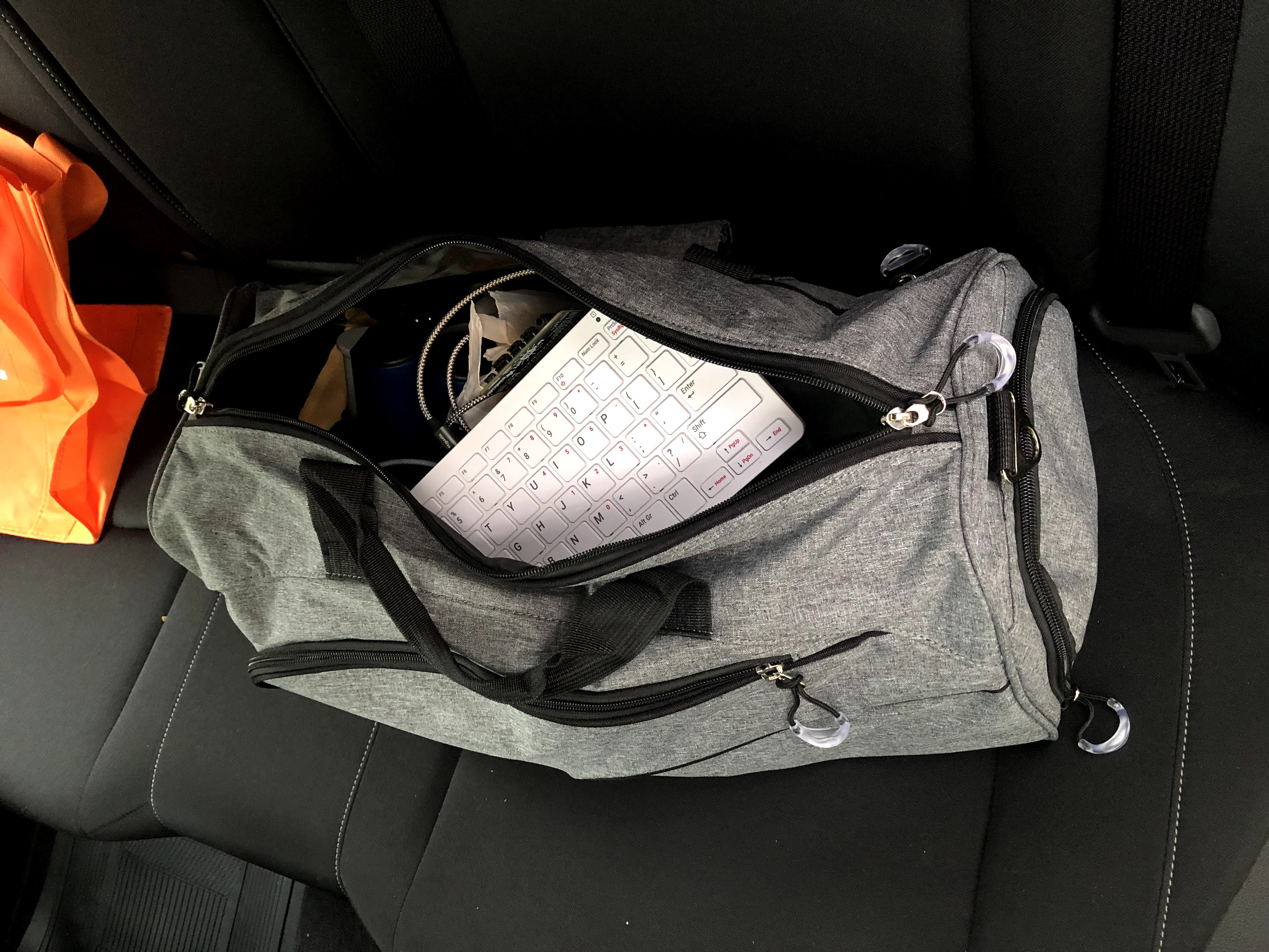Photo of Go Note Go in a gym bag.